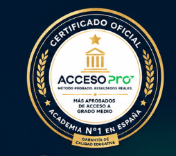 Sello Certificado Oficial AccesoPro — Academia Nº1 en España